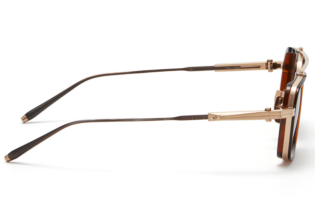 Akoni - Solis Sunglasses White Gold & Dark Brown Crystal with Dark Brown Gradient Lenses