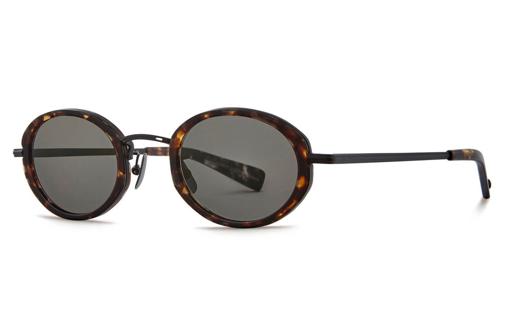 Garrett Leight - Alper Sunglasses Agate Tortoise-Matte Black with Ash Lenses