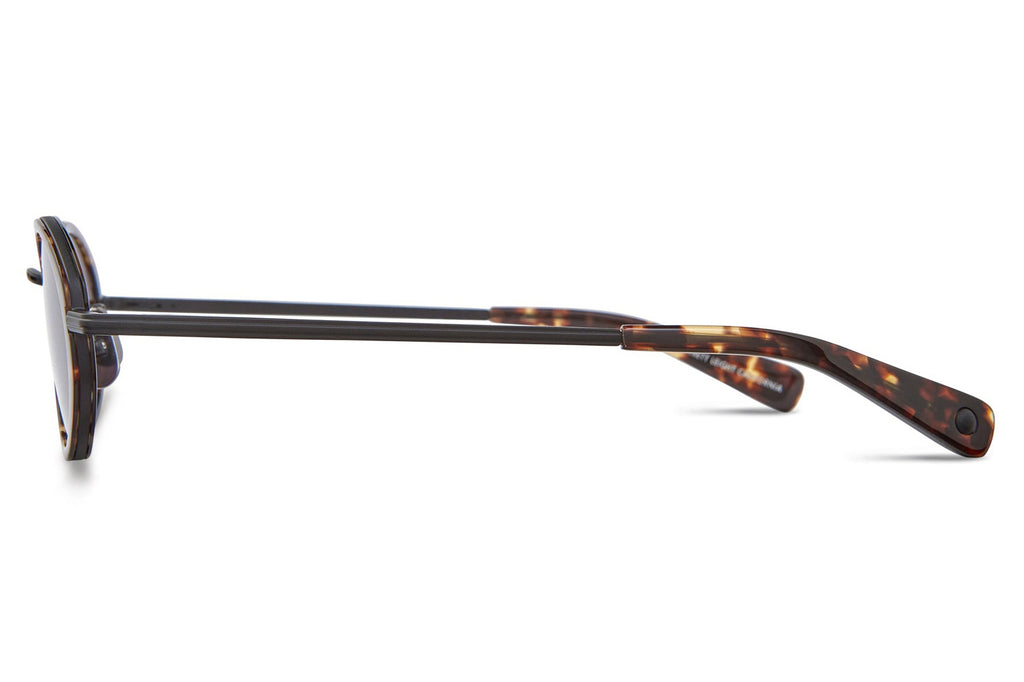 Garrett Leight - Alper Sunglasses Agate Tortoise-Matte Black with Ash Lenses