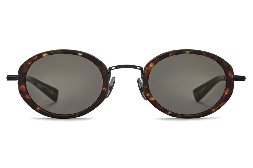 Garrett Leight - Alper Sunglasses Agate Tortoise-Matte Black with Ash Lenses