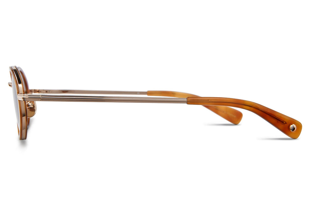 Garrett Leight - Alper Sunglasses Ember Tortoise-Gold with Green Lenses