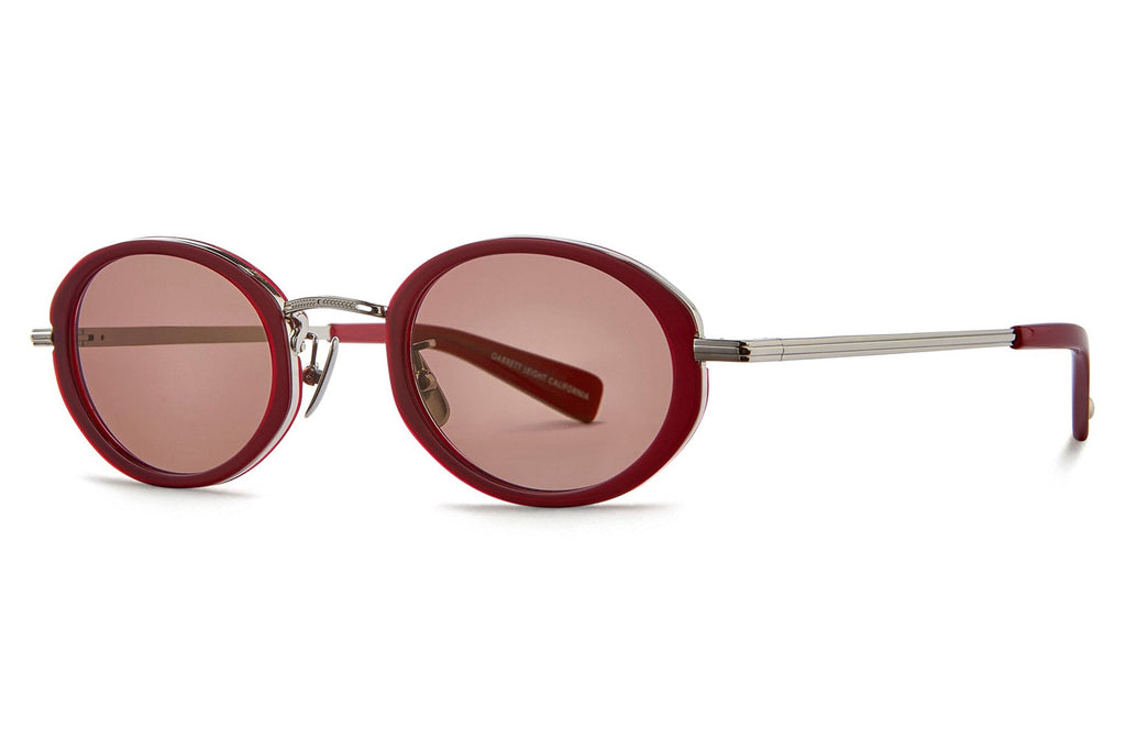 Garrett Leight - Alper Sunglasses Lipstick-Silver with Bordeaux Lenses