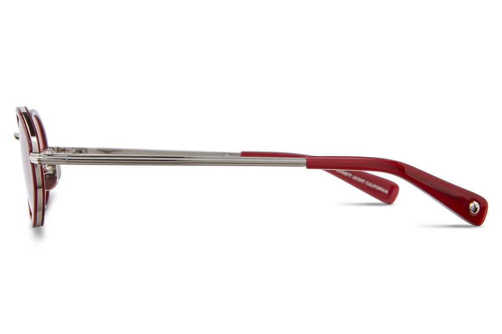 Garrett Leight - Alper Sunglasses Lipstick-Silver with Bordeaux Lenses