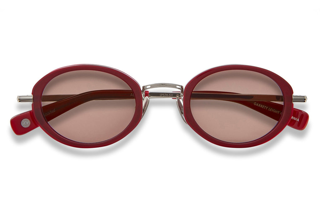 Garrett Leight - Alper Sunglasses Lipstick-Silver with Bordeaux Lenses