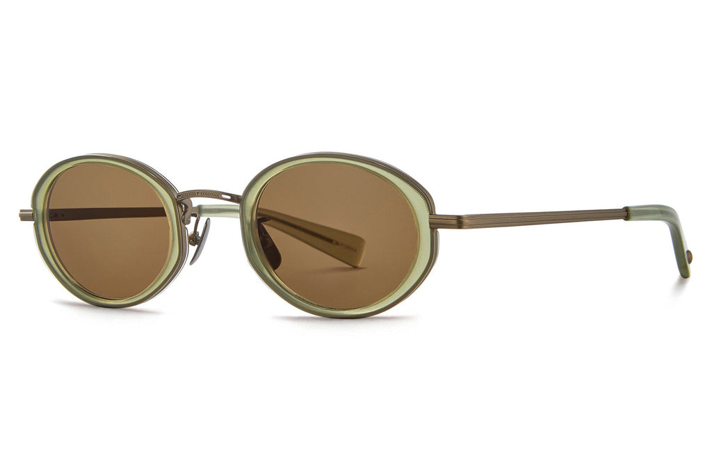 Garrett Leight - Alper Sunglasses Sea Glass-Antique Gold with Cider Lenses