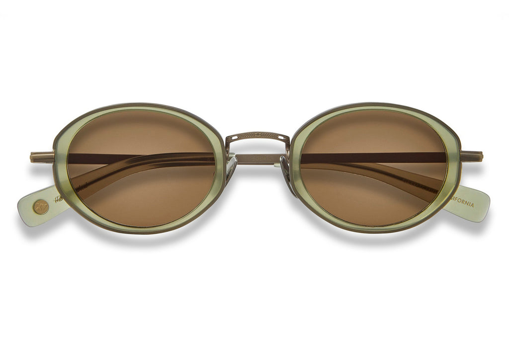 Garrett Leight - Alper Sunglasses Sea Glass-Antique Gold with Cider Lenses