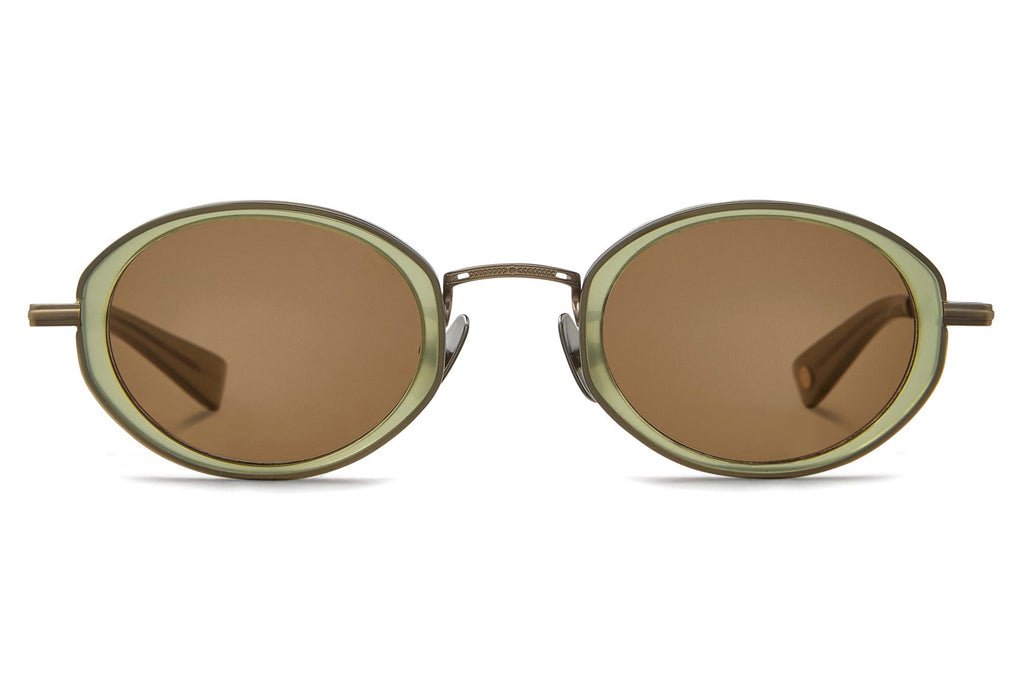 Garrett Leight - Alper Sunglasses Sea Glass-Antique Gold with Cider Lenses