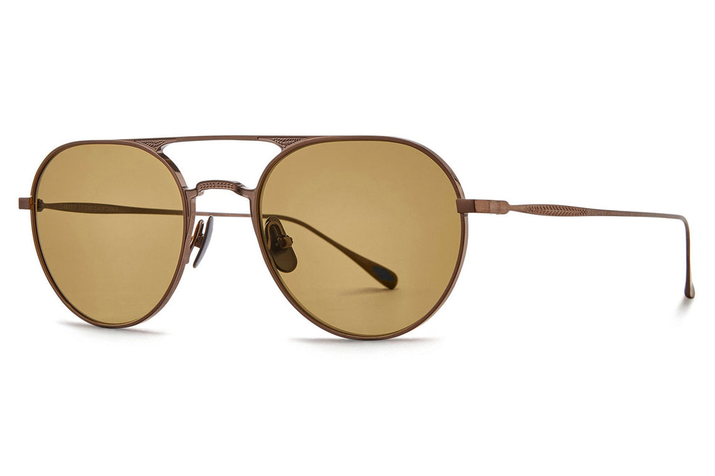 Garrett Leight - Benny J Sunglasses Brushed Bronze with Semi-Flat Pure Maple Lenses