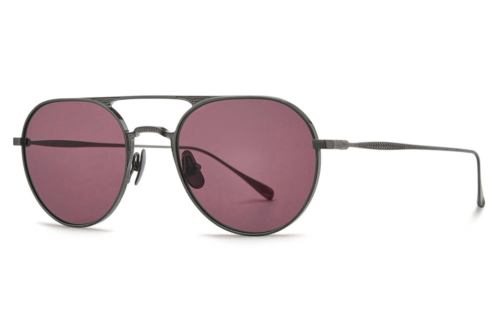 Garrett Leight - Benny J Sunglasses Obsidian with Semi-Flat Pure Violet Lenses