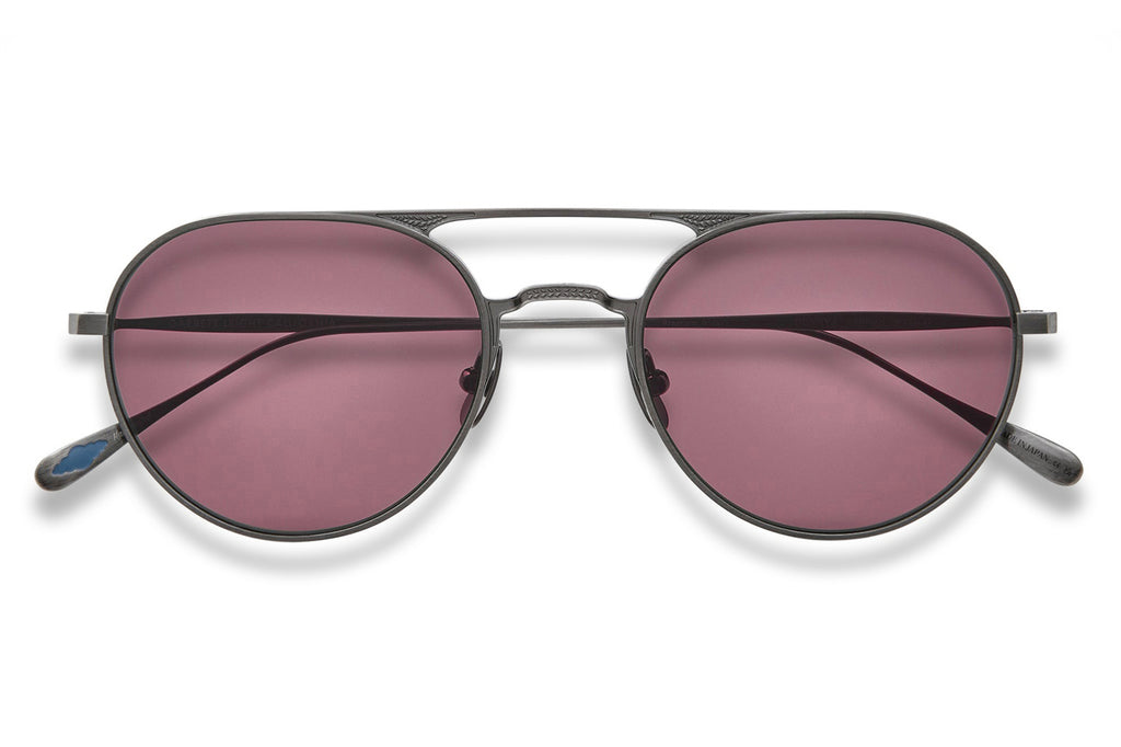 Garrett Leight - Benny J Sunglasses Obsidian with Semi-Flat Pure Violet Lenses