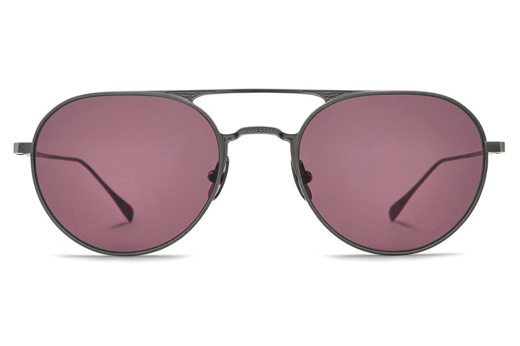 Garrett Leight - Benny J Sunglasses Obsidian with Semi-Flat Pure Violet Lenses