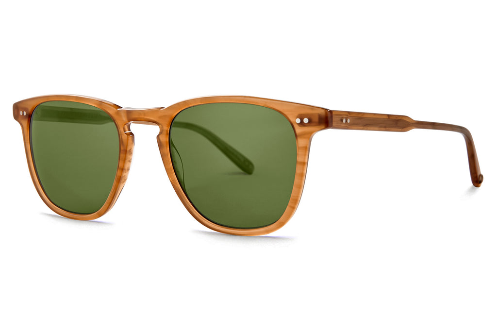 Garrett Leight - Brooks Sunglasses Butterscotch with Green Polarized Glass Lenses