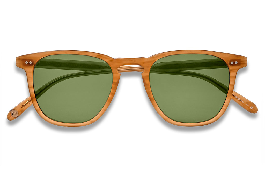Garrett Leight - Brooks Sunglasses Butterscotch with Green Polarized Glass Lenses