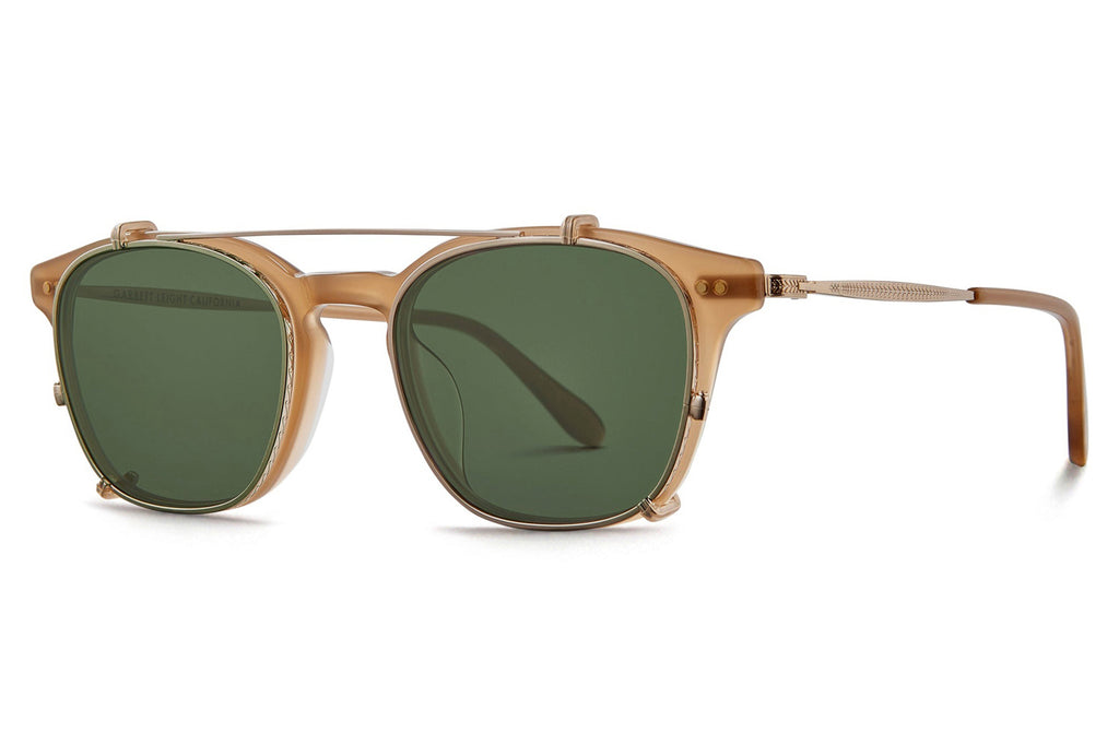 Garrett Leight - Clark J Clip Sunglasses Silver with Oak Lenses