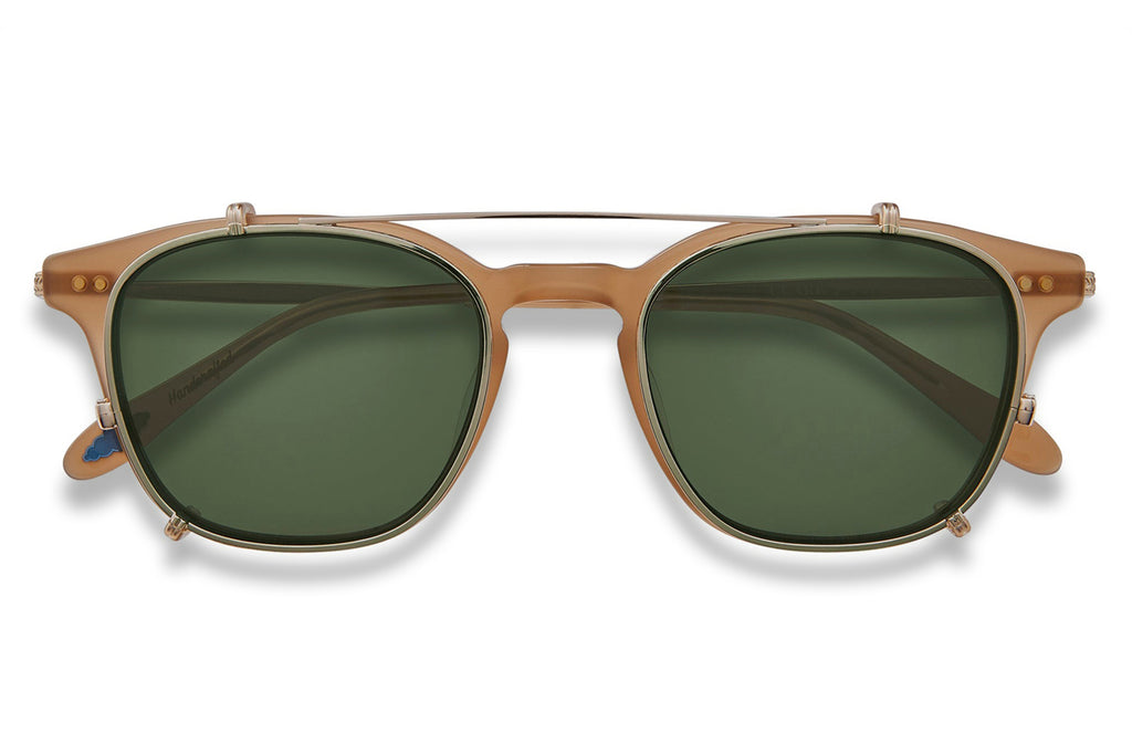 Garrett Leight - Clark J Clip Sunglasses Silver with Oak Lenses