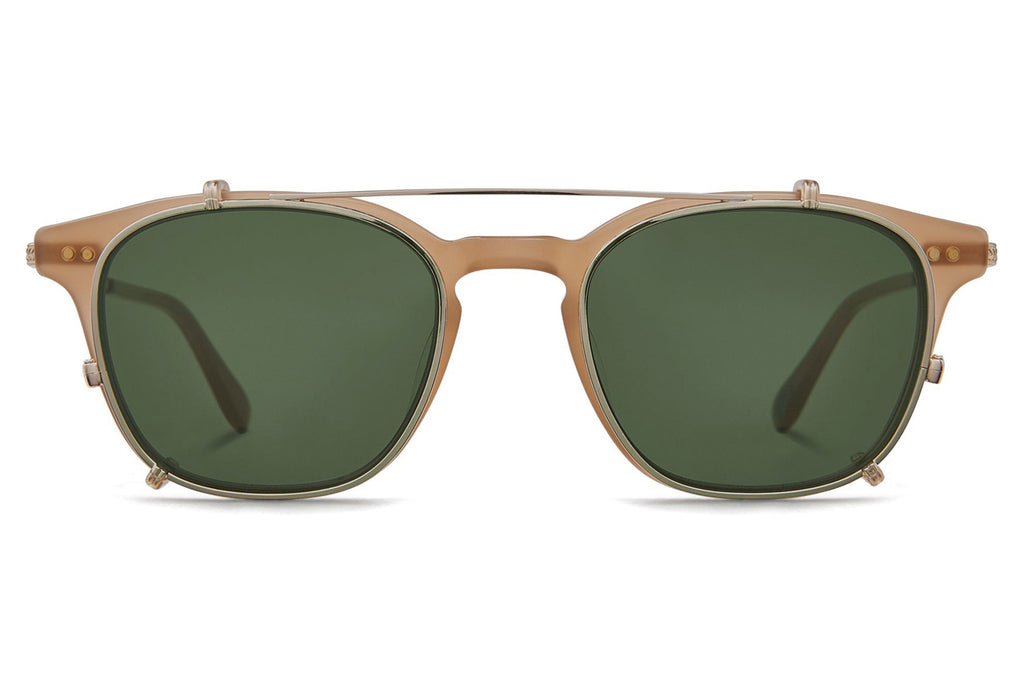 Garrett Leight - Clark J Clip Sunglasses Silver with Oak Lenses