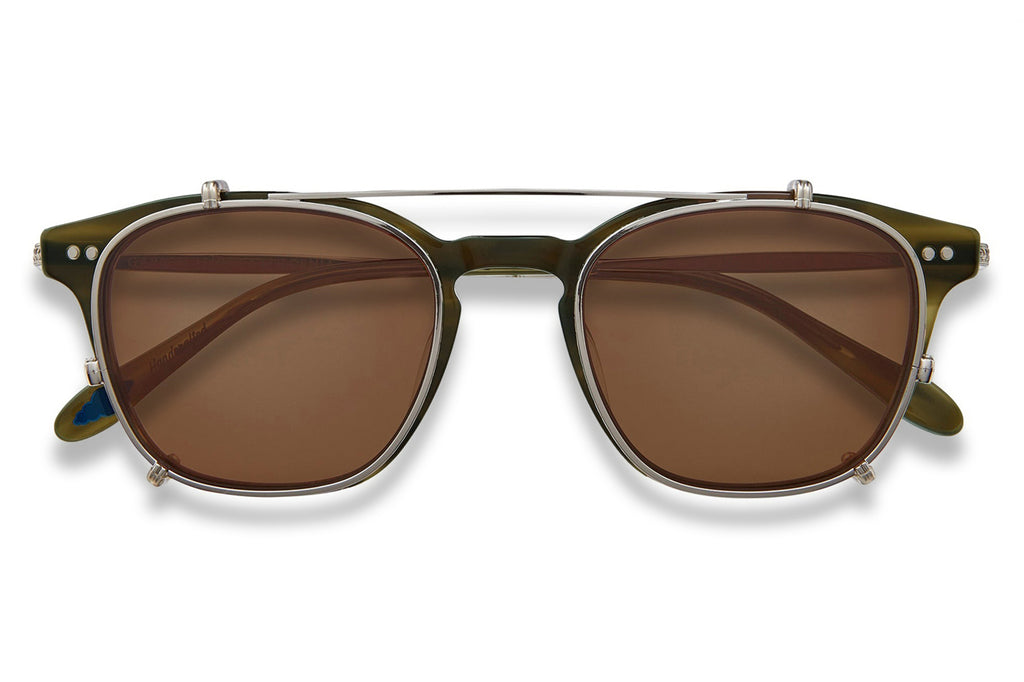Garrett Leight - Clark J Clip Sunglasses Gold with G15 Lenses
