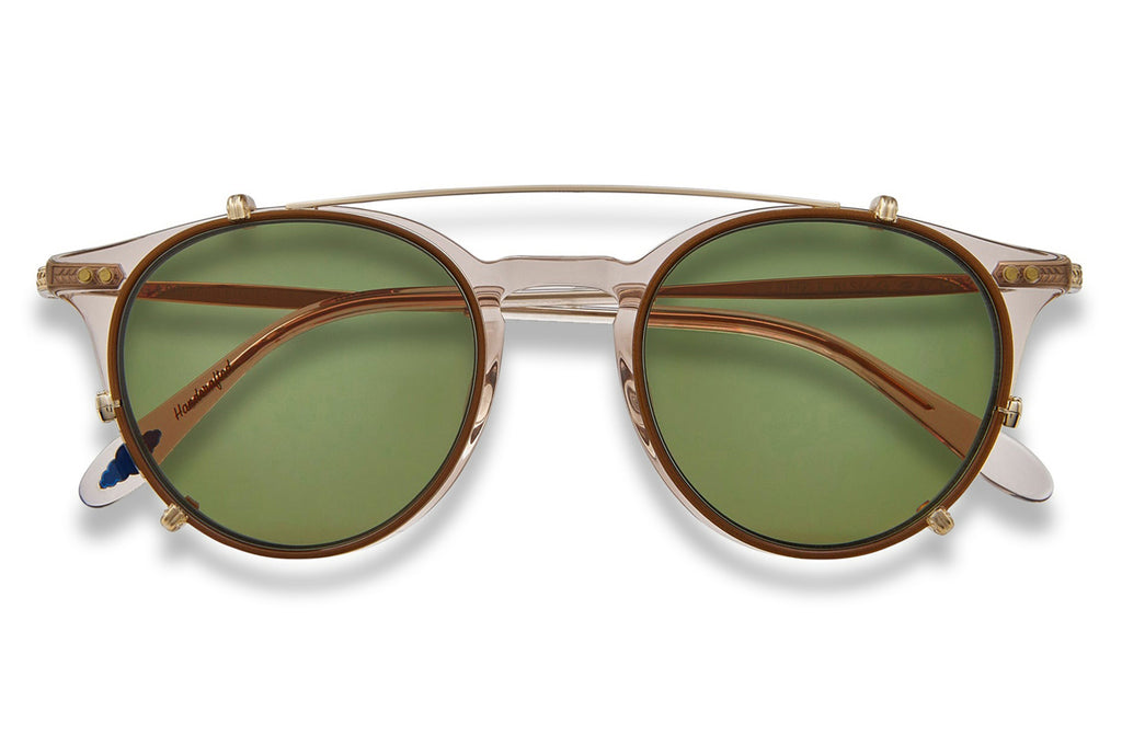 Garrett Leight - Clune J Clip Sunglasses Honey-Gold with Green Lenses