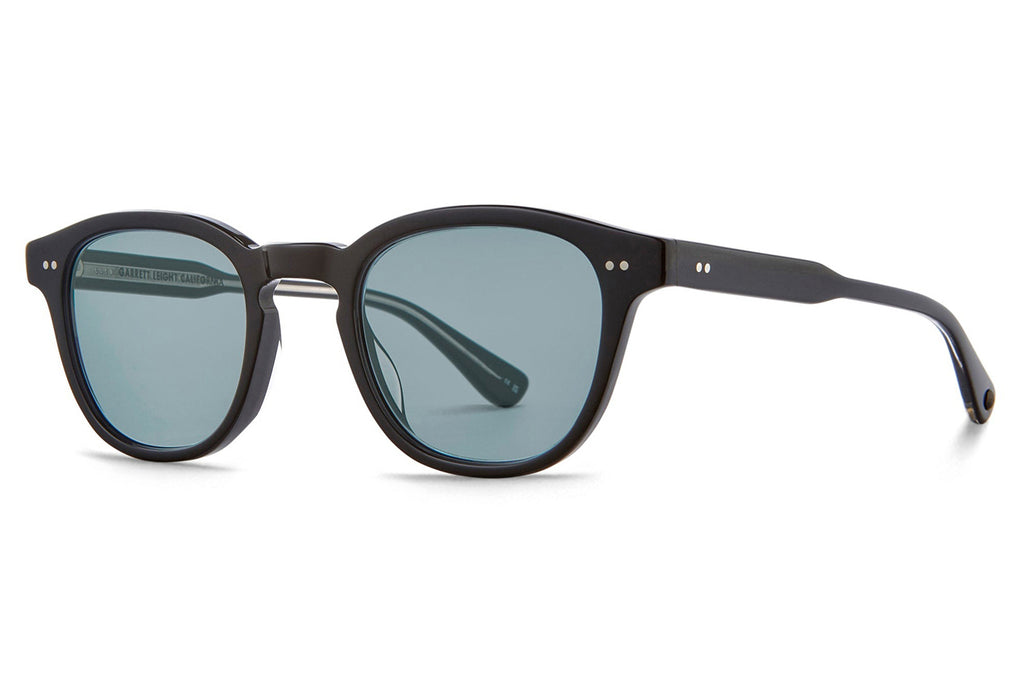 Garrett Leight - Evan Sunglasses Black with Semi-Flat Pure Blue Lenses