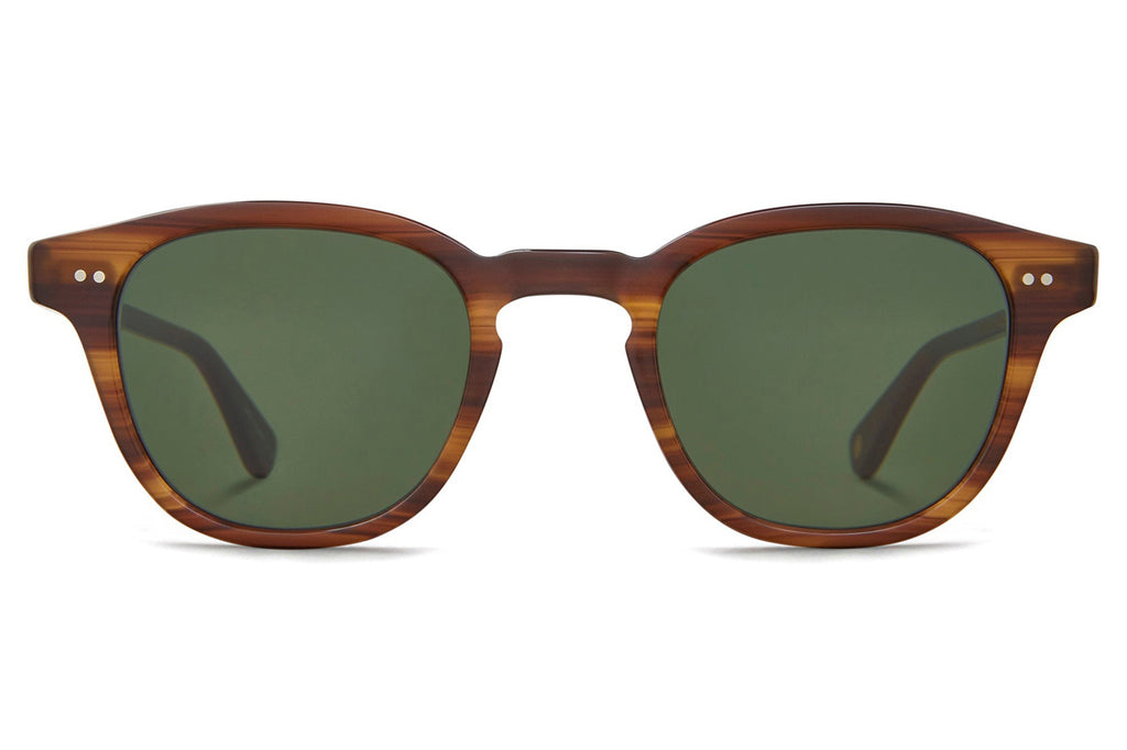 Garrett Leight - Evan Sunglasses Cherry Wood with Semi-Flat Pure G15 Lenses