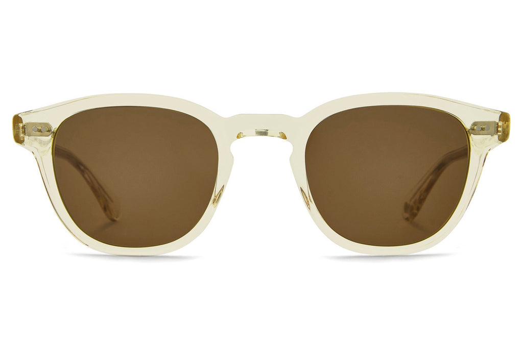 Garrett Leight - Evan Sunglasses Pure Glass with Semi-Flat Pure Coffee Lenses