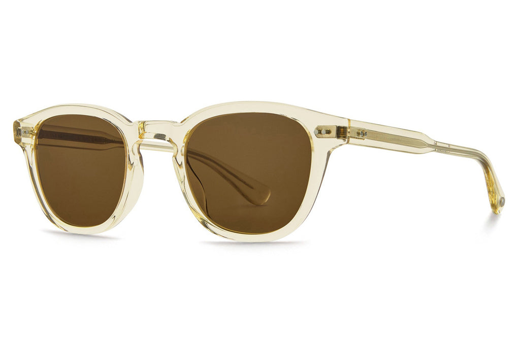 Garrett Leight - Evan Sunglasses Pure Glass with Semi-Flat Pure Coffee Lenses