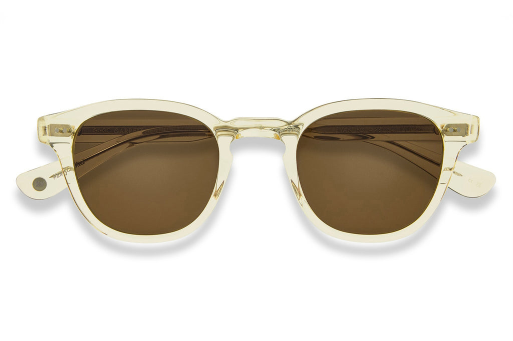 Garrett Leight - Evan Sunglasses Pure Glass with Semi-Flat Pure Coffee Lenses