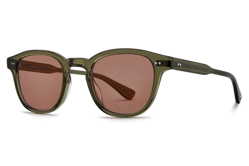Garrett Leight - Evan Sunglasses Willow with Semi-Flat Pure Redwood Lenses