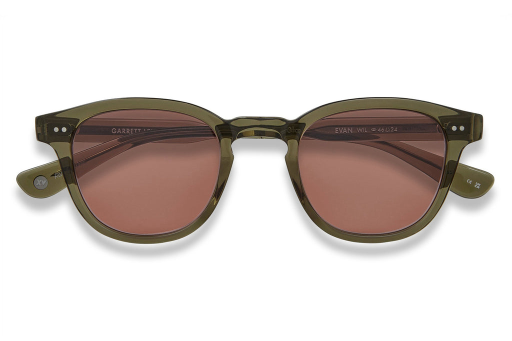 Garrett Leight - Evan Sunglasses Willow with Semi-Flat Pure Redwood Lenses