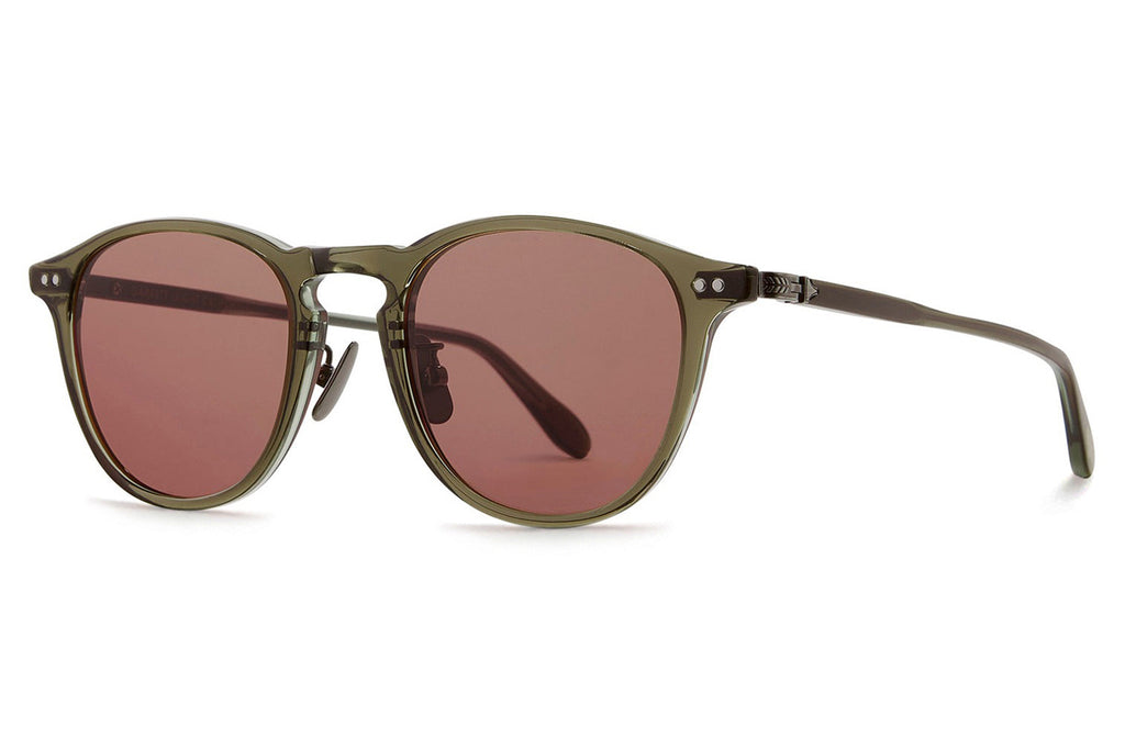 Garrett Leight - Hampton J Sunglasses Moss with Pure Rosewood Lenses