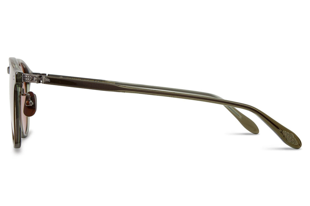 Garrett Leight - Hampton J Sunglasses Moss with Pure Rosewood Lenses