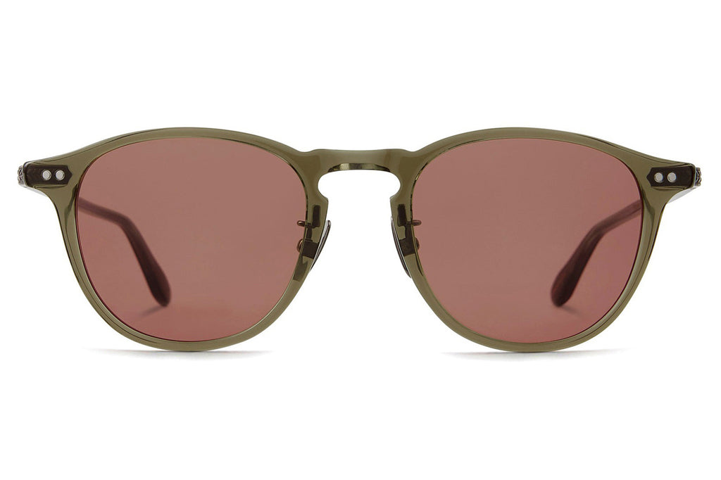 Garrett Leight - Hampton J Sunglasses Moss with Pure Rosewood Lenses