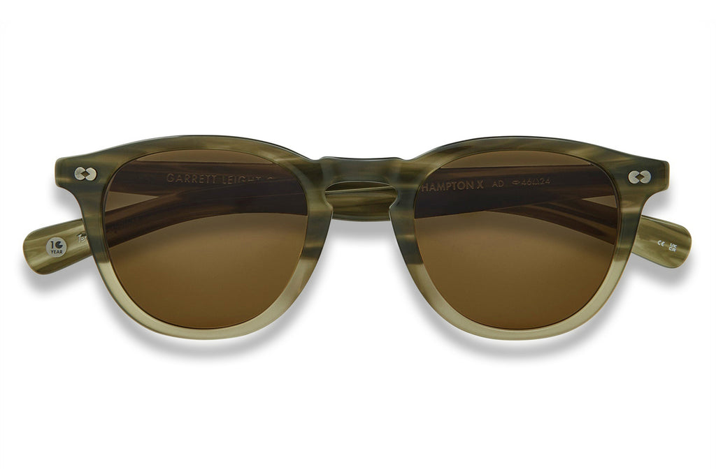 Garrett Leight - Hampton X Sunglasses Army Drift with Pure Coffee Lenses