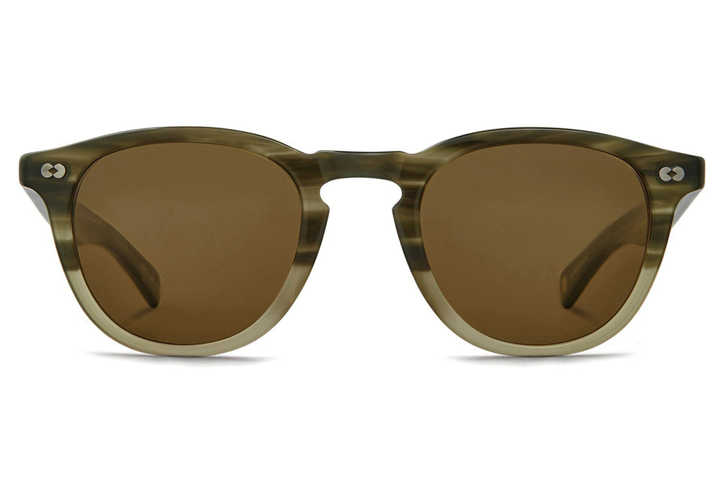Garrett Leight - Hampton X Sunglasses Army Drift with Pure Coffee Lenses