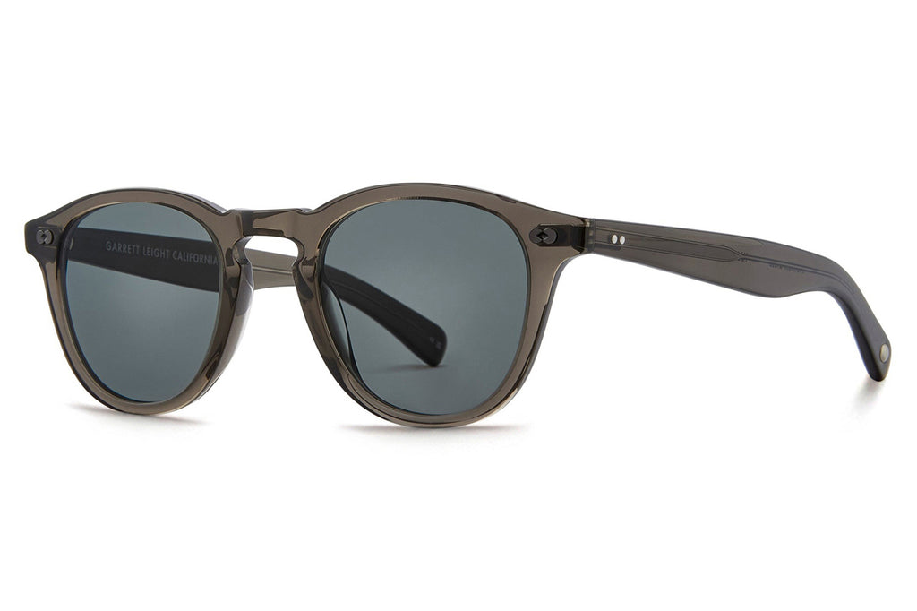 Garrett Leight - Hampton X Sunglasses Black Glass with Pure Blue Smoke Lenses