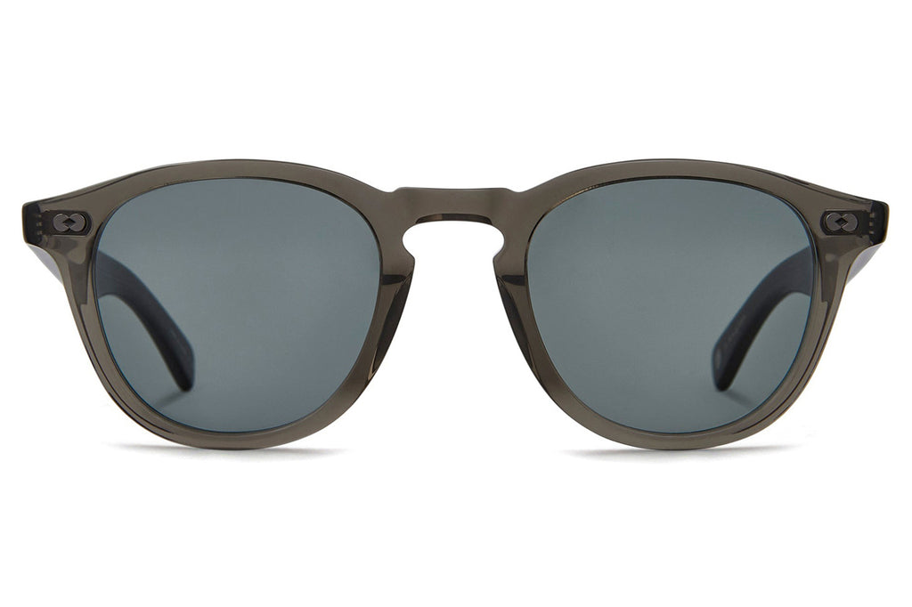 Garrett Leight - Hampton X Sunglasses Black Glass with Pure Blue Smoke Lenses