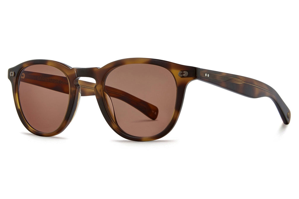 Garrett Leight - Hampton X Sunglasses Spotted Brown Shell with Pure Redwood Lenses