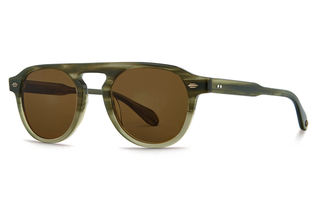 Garrett Leight - Harding Sunglasses Army Drift with Semi-Flat Pure Coffee Lenses