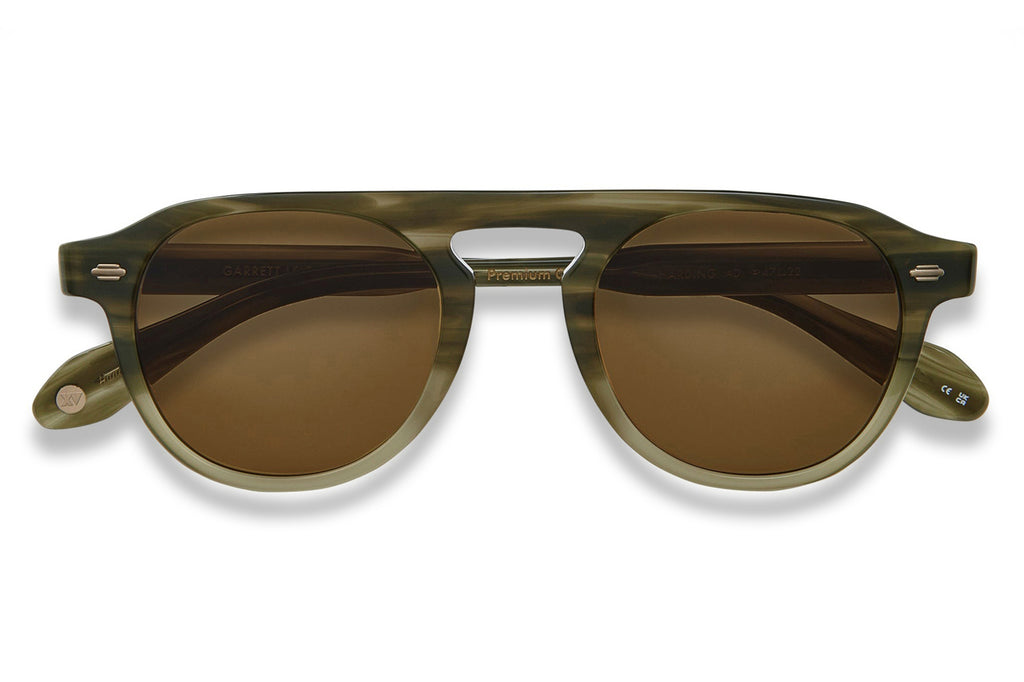 Garrett Leight - Harding Sunglasses Army Drift with Semi-Flat Pure Coffee Lenses