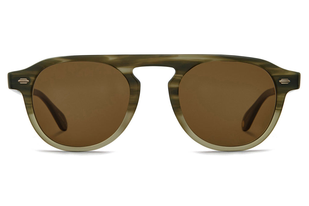 Garrett Leight - Harding Sunglasses Army Drift with Semi-Flat Pure Coffee Lenses