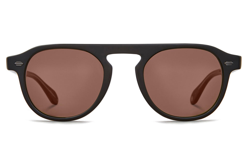 Garrett Leight - Harding Sunglasses Black with Semi-Flat Pure Redwood Lenses