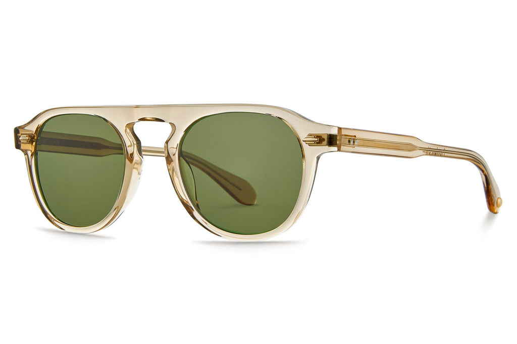 Garrett Leight - Harding Sunglasses Brew with Semi-Flat Pure Green Lenses