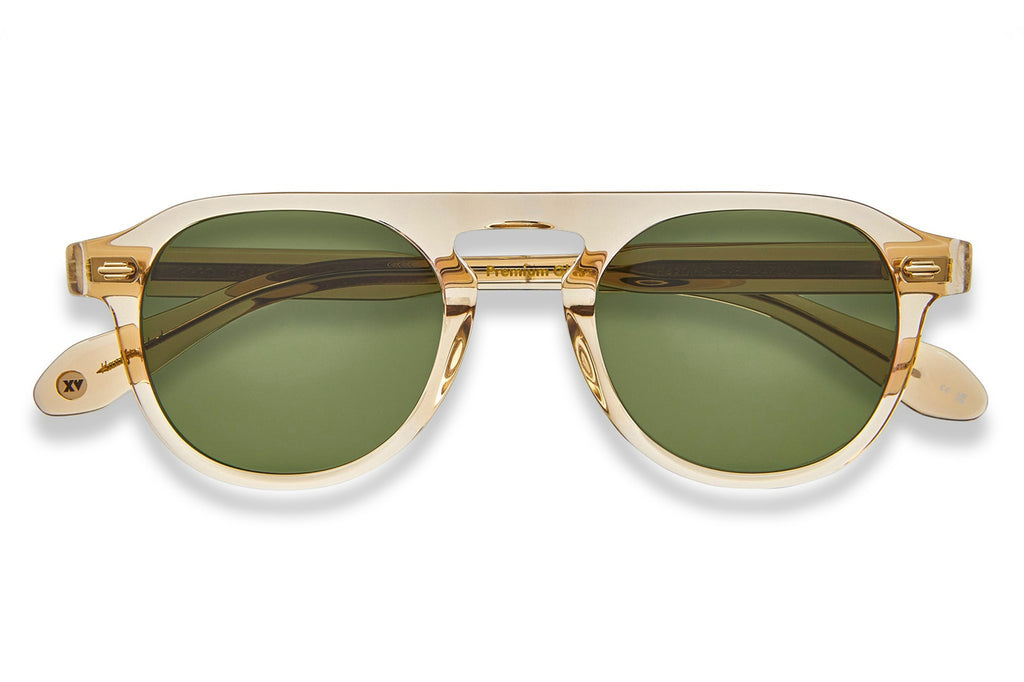 Garrett Leight - Harding Sunglasses Brew with Semi-Flat Pure Green Lenses