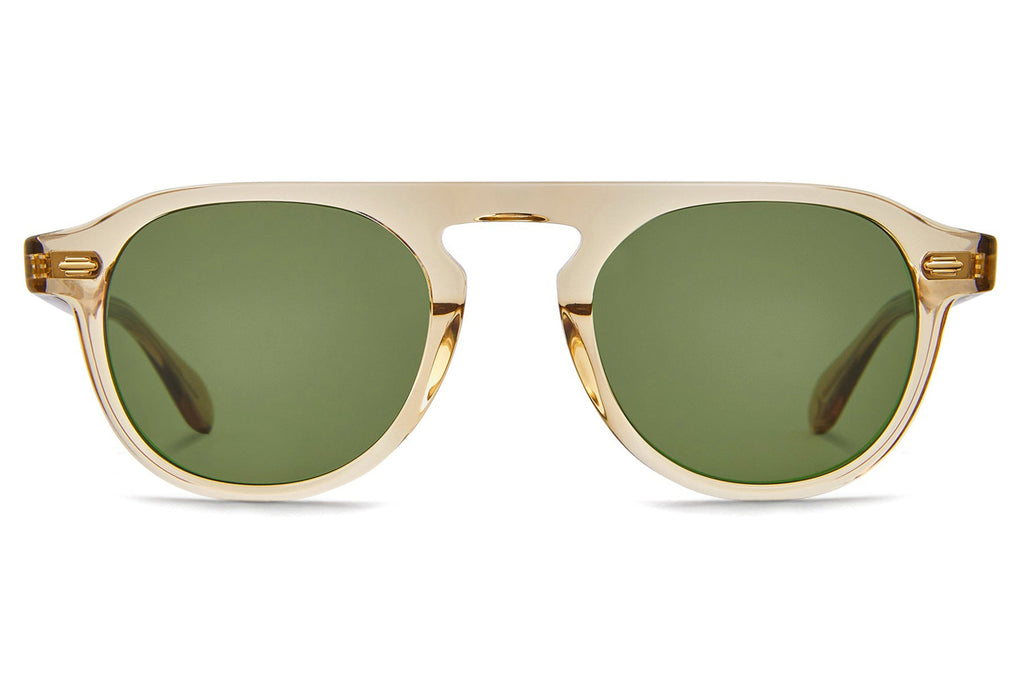 Garrett Leight - Harding Sunglasses Brew with Semi-Flat Pure Green Lenses