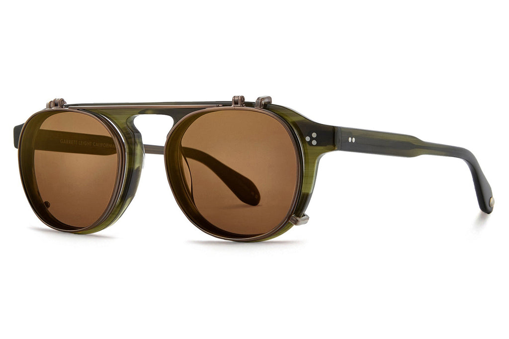 Garrett Leight - Harding II Clip Sunglasses Antique Gold with Copper Mirror Lenses