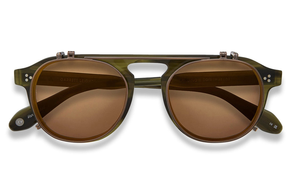 Garrett Leight - Harding II Clip Sunglasses Antique Gold with Copper Mirror Lenses