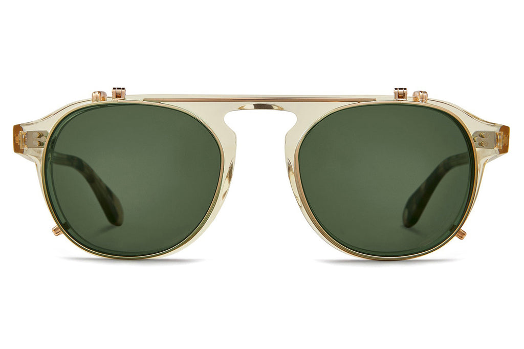 Garrett Leight - Harding II Clip Sunglasses Gold with G15 Lenses