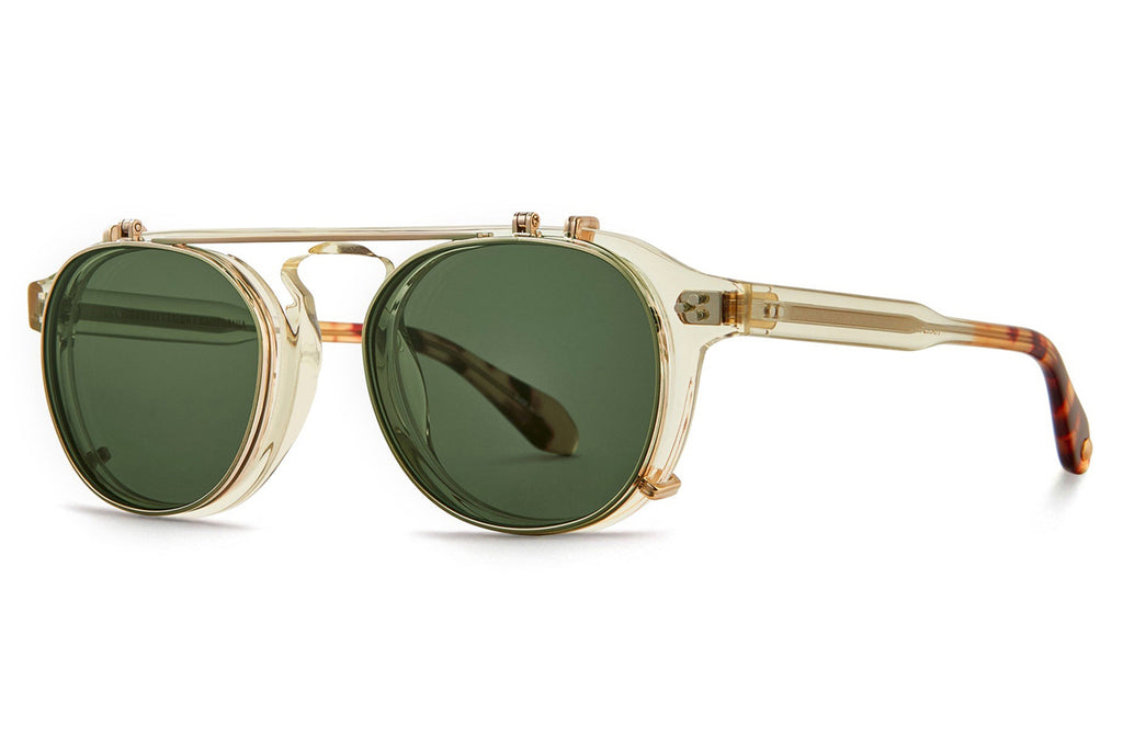 Garrett Leight - Harding II Clip Sunglasses Gold with G15 Lenses
