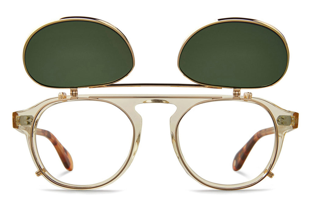 Garrett Leight - Harding II Clip Sunglasses Gold with G15 Lenses