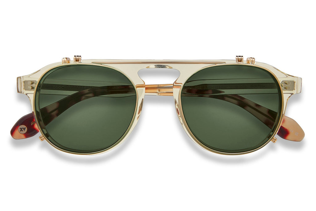 Garrett Leight - Harding II Clip Sunglasses Gold with G15 Lenses